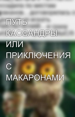 ПУТЬ КАССАНДРЫ ИЛИ ПРИКЛЮЧЕНИЯ С МАКАРОНАМИ